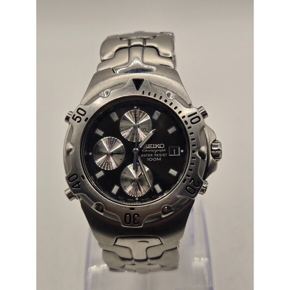 Seiko 7T32-6M49 Stainless Steel 42.5mm Chronograph Alarm Watch. Excellent. - Picture 1 of 15